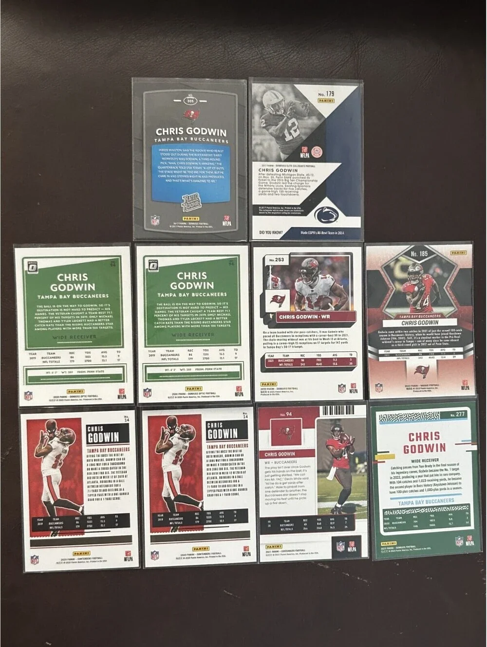 2017 CHRIS GODWIN PANINI ROOKIE CARDS + OPTIC/MOSAIC/CONTENDERS 10 CARD LOT NM